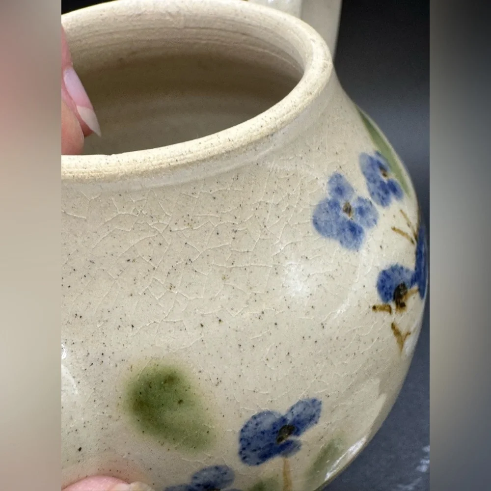 VTG Signed Bluebird Ceramic Teapot